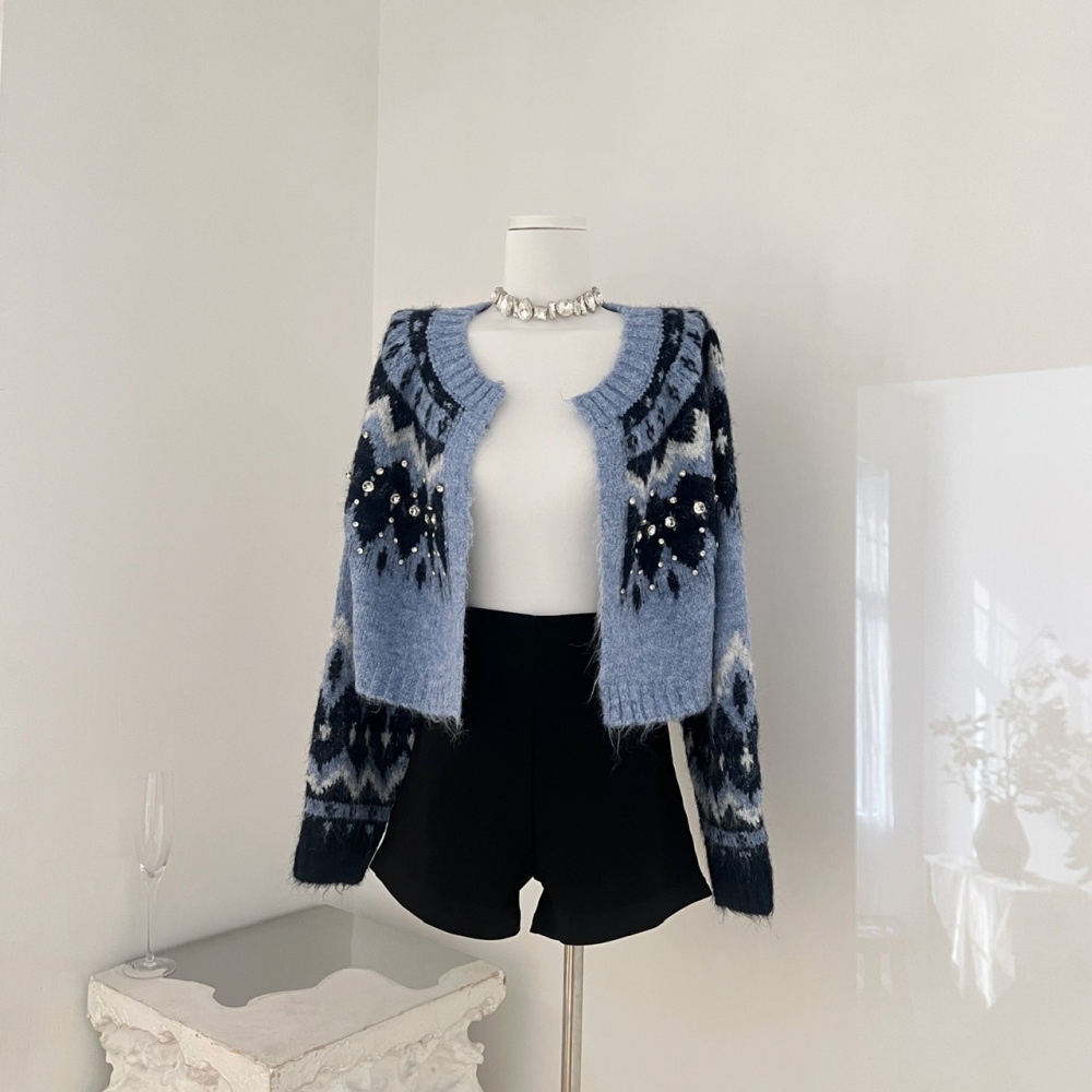 Winter wears outside slim coat lazy short knitted sweater