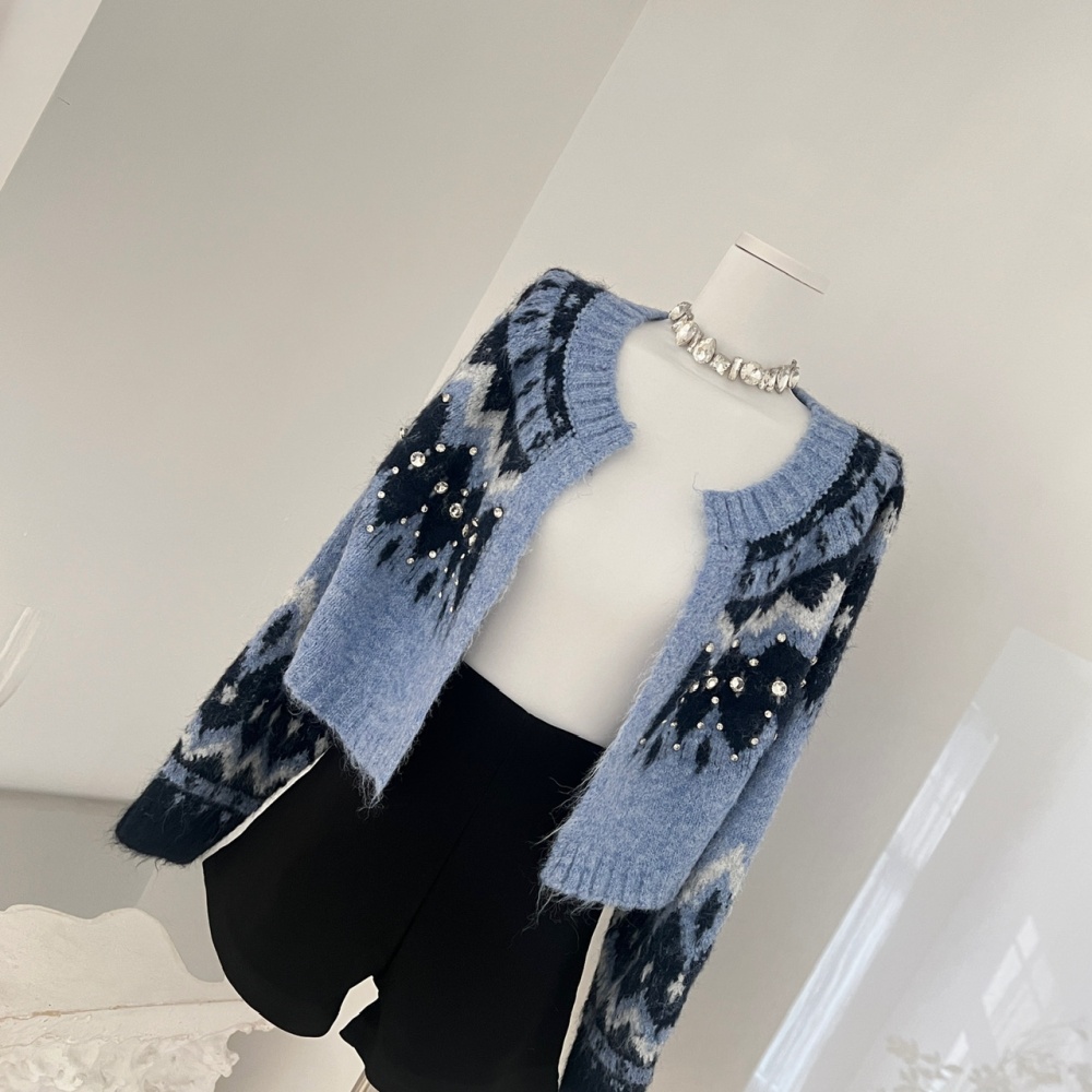 Winter wears outside slim coat lazy short knitted sweater