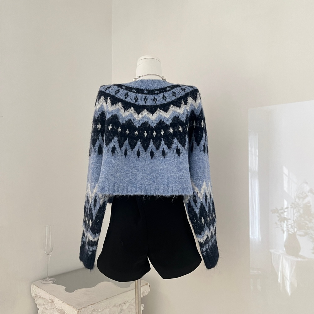 Winter wears outside slim coat lazy short knitted sweater