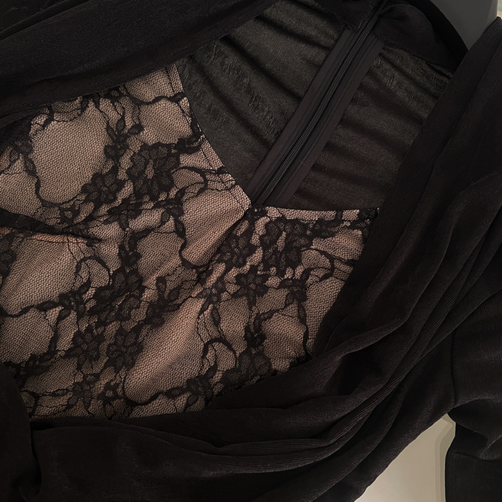 Slim package hip pinched waist pinch pleated lace dress