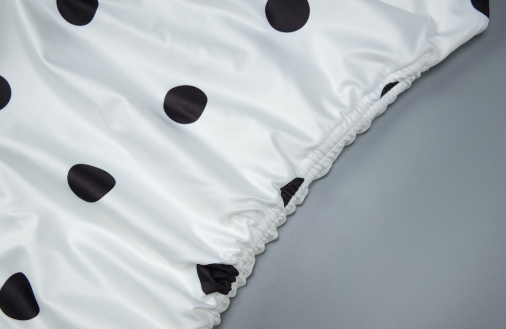 Slim fashion oblique collar printing sexy pinched waist dress