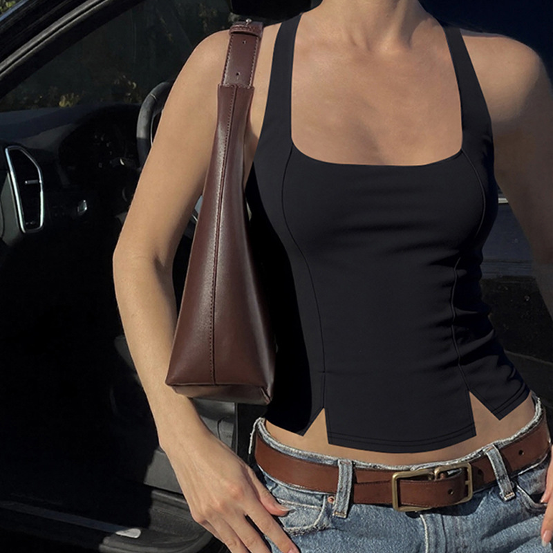 Short sexy spicegirl wrapped chest winter vest for women