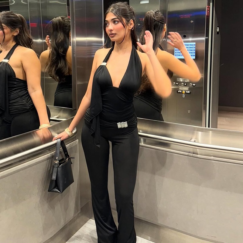 Micro speaker autumn European style pants a set for women