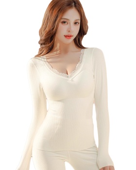 Autumn with chest pad warmth underware silk slim sweater