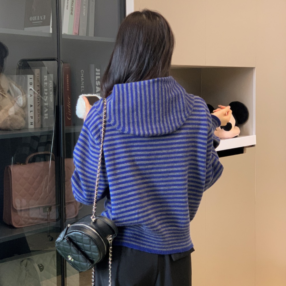 Autumn and winter stripe sweater all-match scarves a set