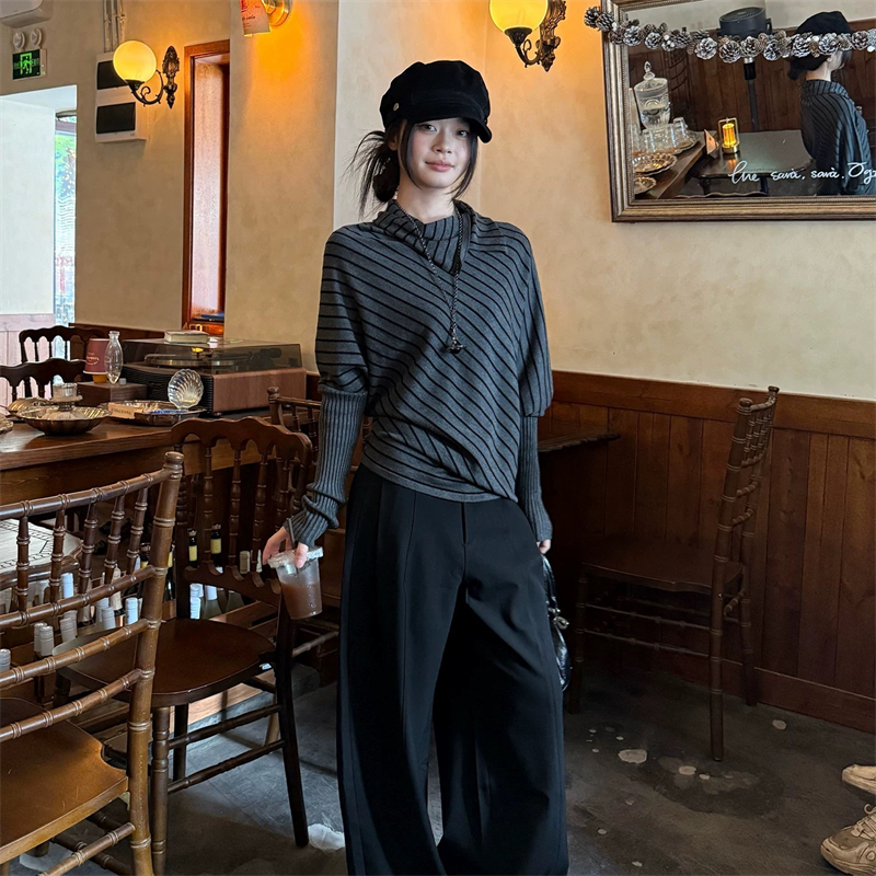 Bat sleeve loose tops long sleeve sweater for women