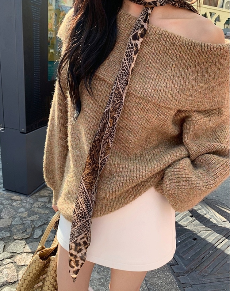 Knitted sweater bottoming tops for women