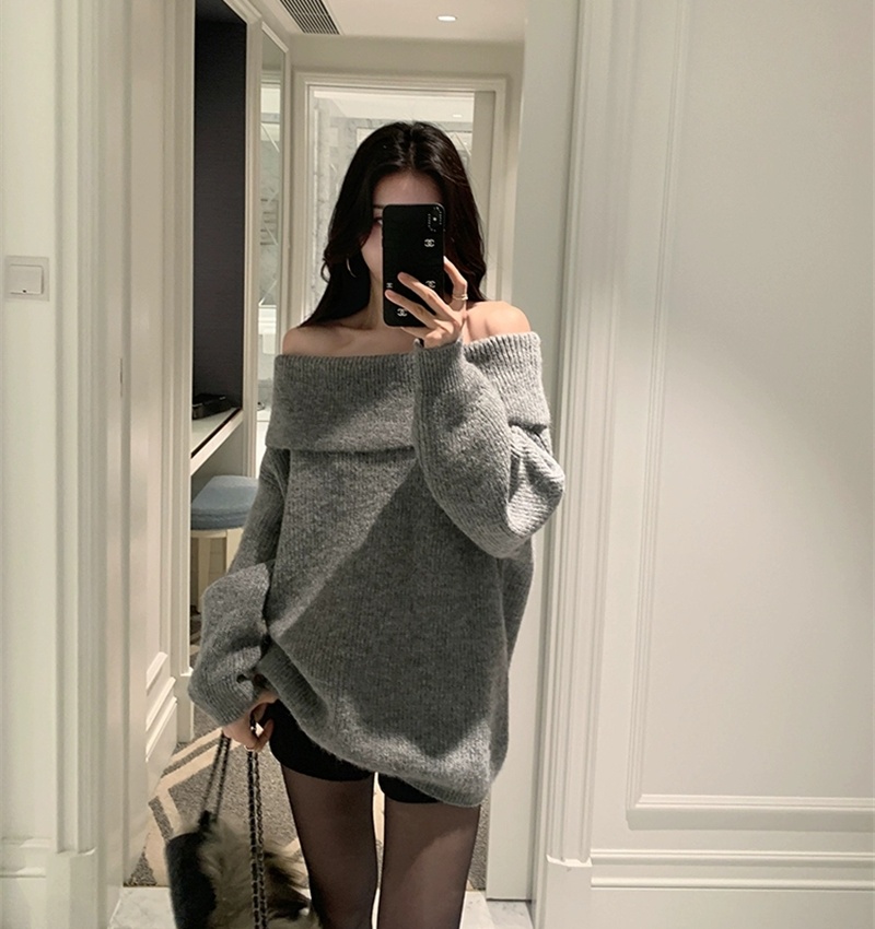 Knitted sweater bottoming tops for women