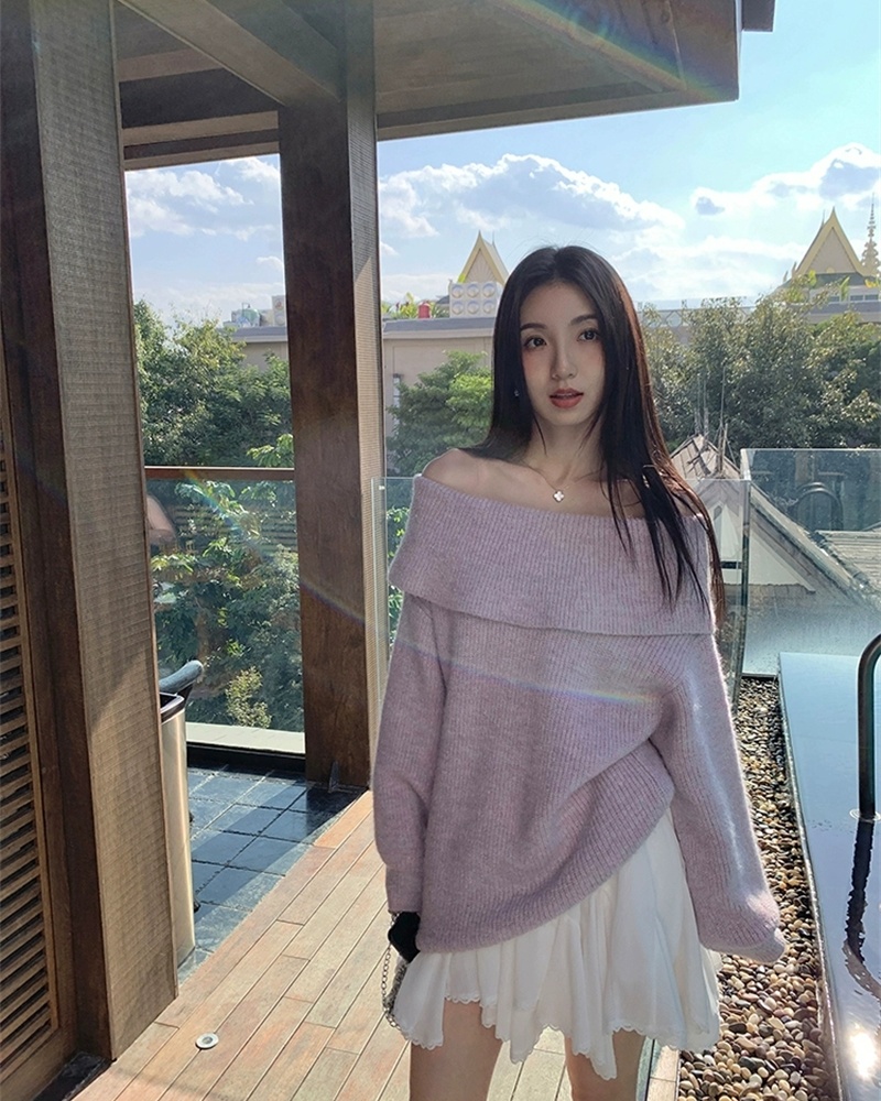 Knitted sweater bottoming tops for women