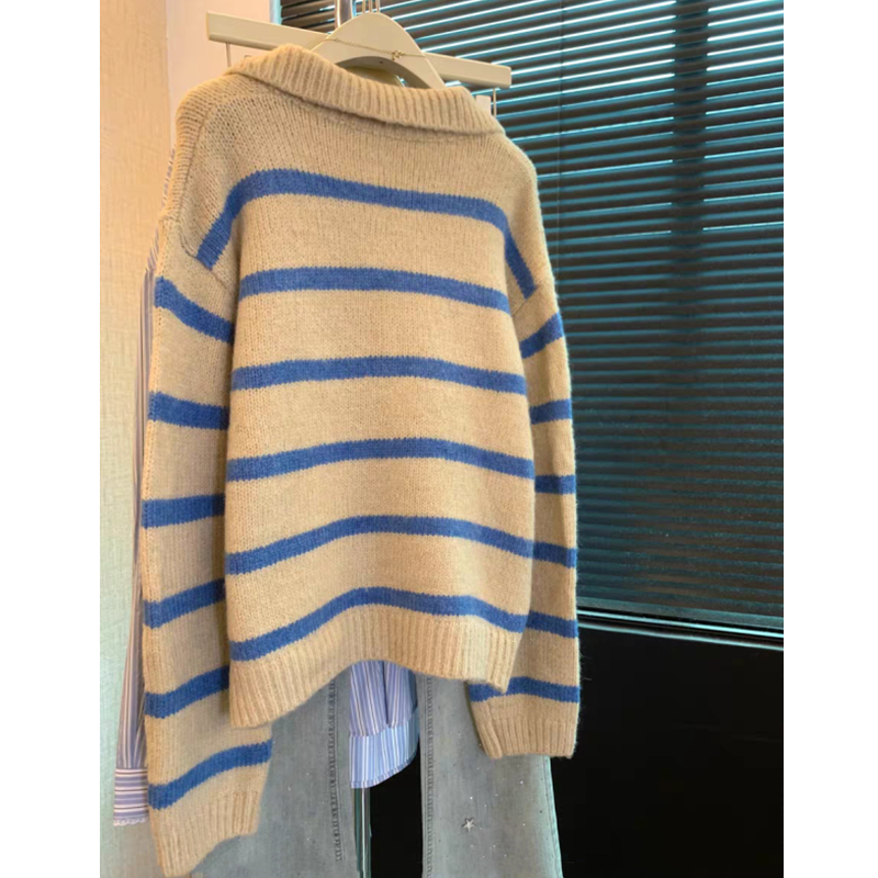 Lapel wool autumn and winter shirts mixed colors puppy sweater