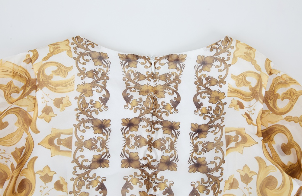 Long sleeve slim big skirt high waist round neck dress