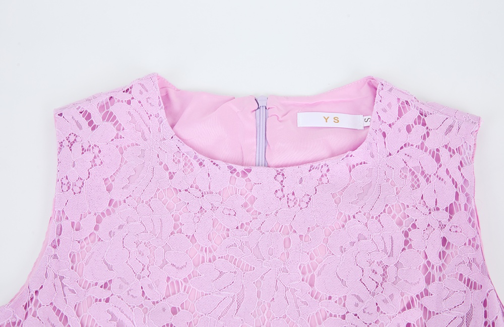 Elegant full lace formal dress flower stereoscopic dress