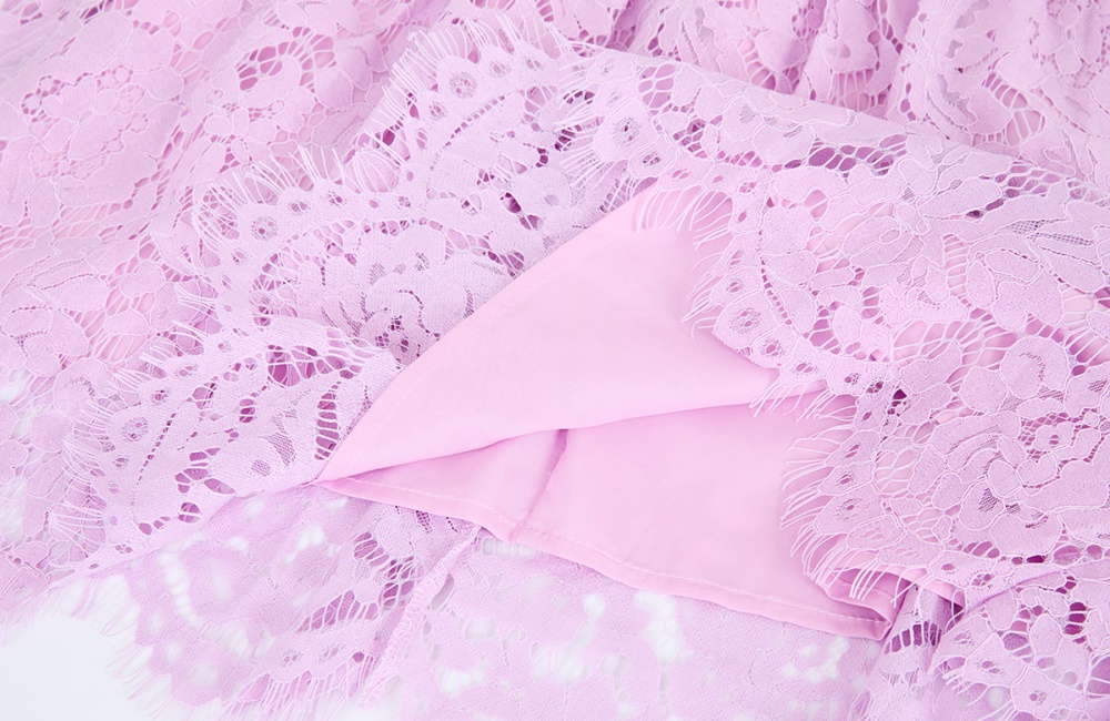 Elegant full lace formal dress flower stereoscopic dress