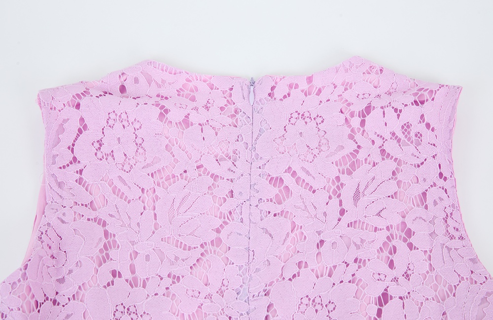 Elegant full lace formal dress flower stereoscopic dress