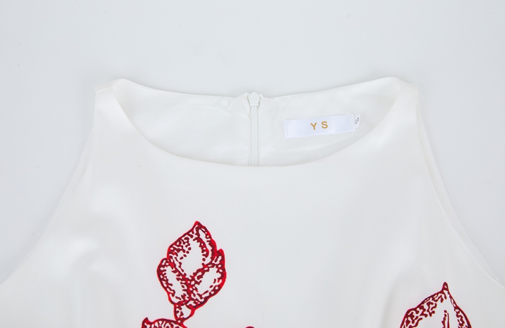 Refinement printing stereoscopic high waist dress