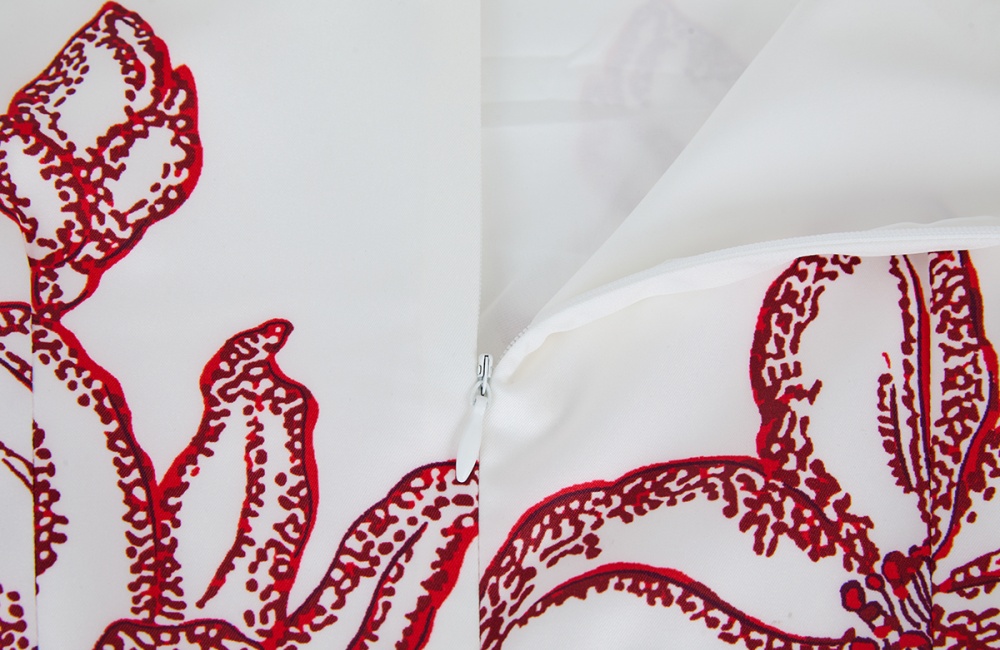 Refinement printing stereoscopic high waist dress