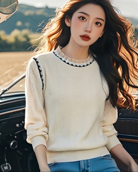 Splice sweet autumn wood ear sweater for women