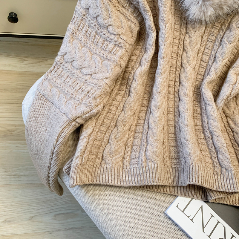 All-match niche sweater fur collar fashion tops for women