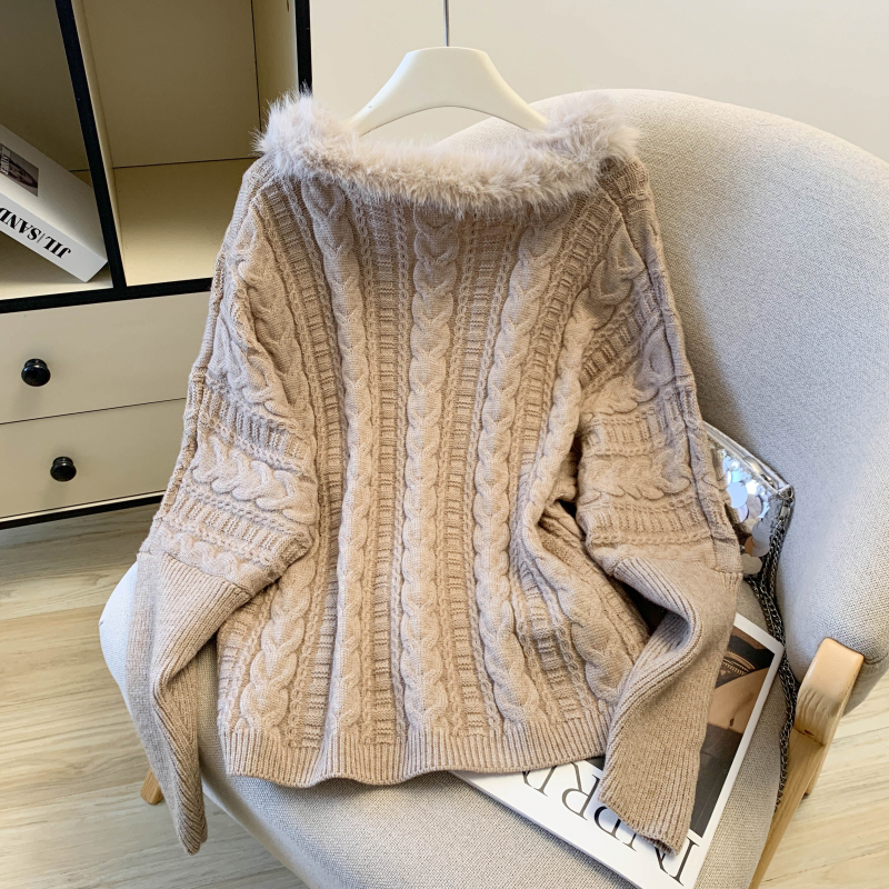 All-match niche sweater fur collar fashion tops for women