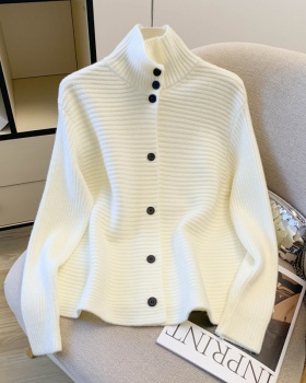Pure knitted niche tops Western style high collar sweater