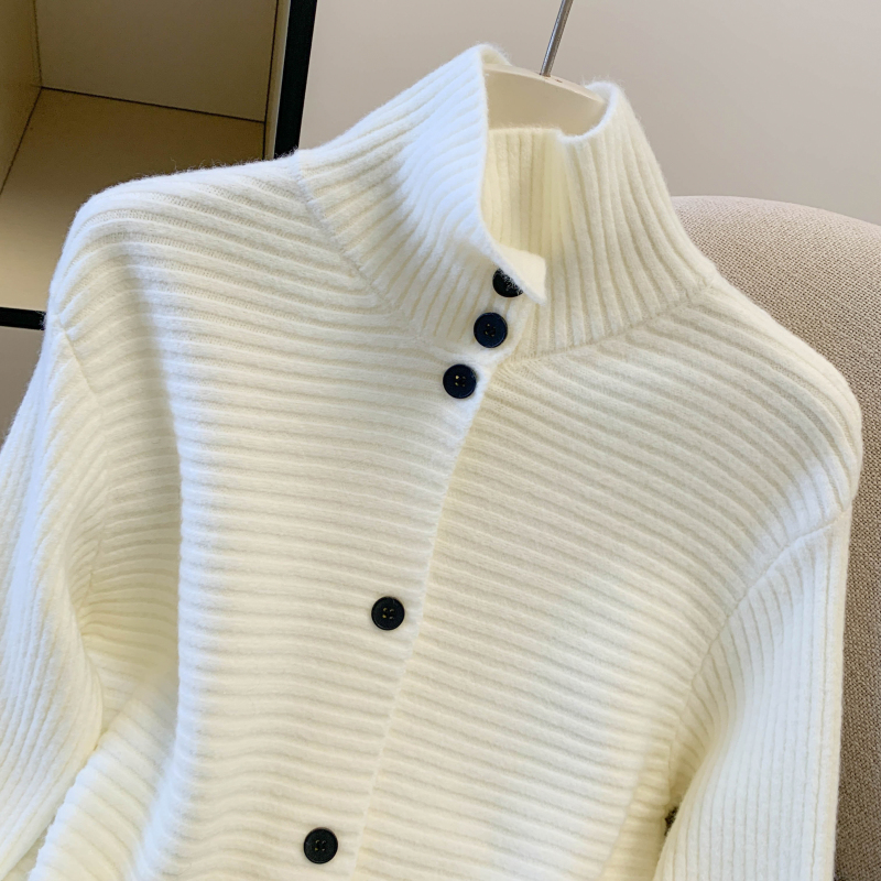 Pure knitted niche tops Western style high collar sweater