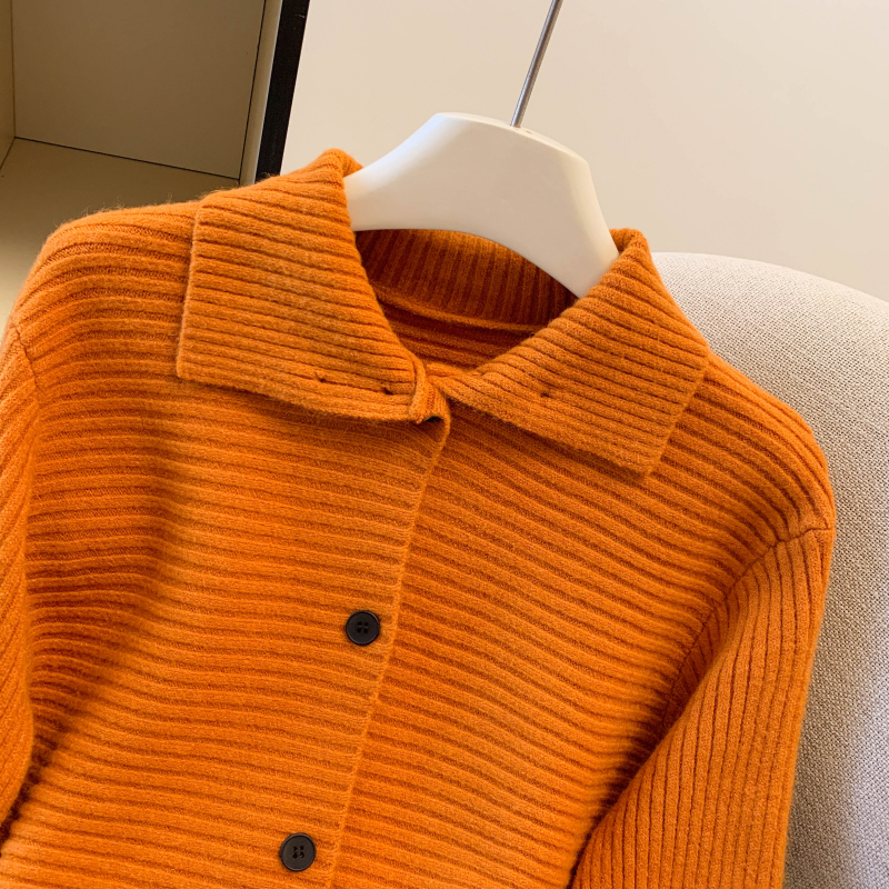 Pure knitted niche tops Western style high collar sweater