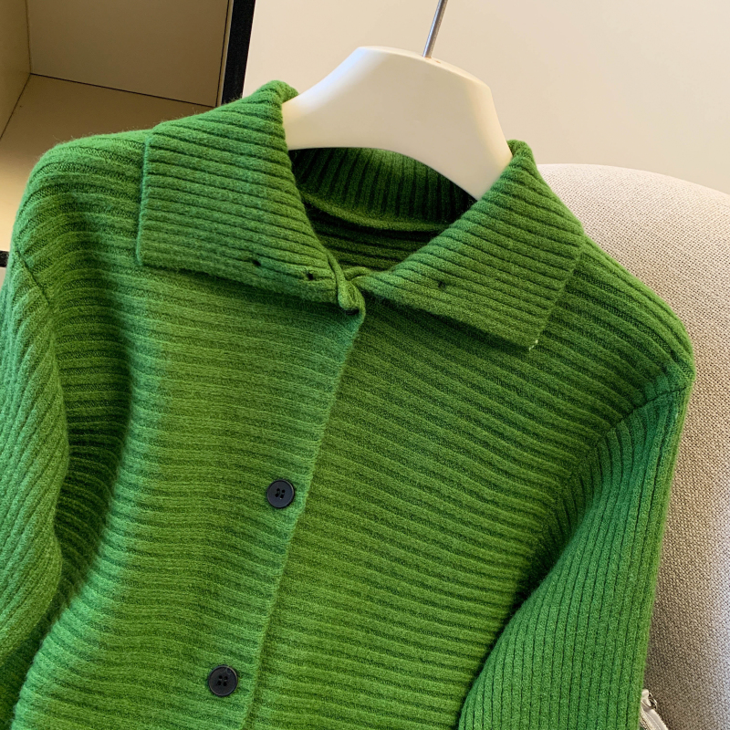 Pure knitted niche tops Western style high collar sweater