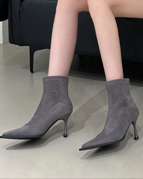 Autumn and winter boots pointed short boots for women