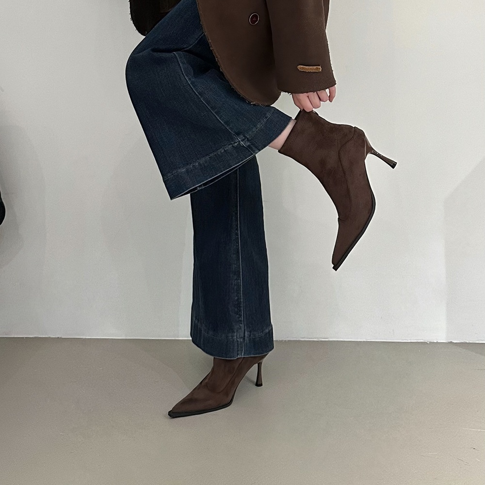 Autumn and winter boots pointed short boots for women