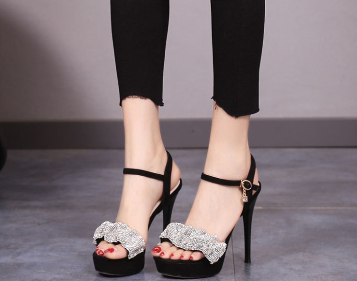 Sexy catwalk shoes open toe high-heeled shoes for women