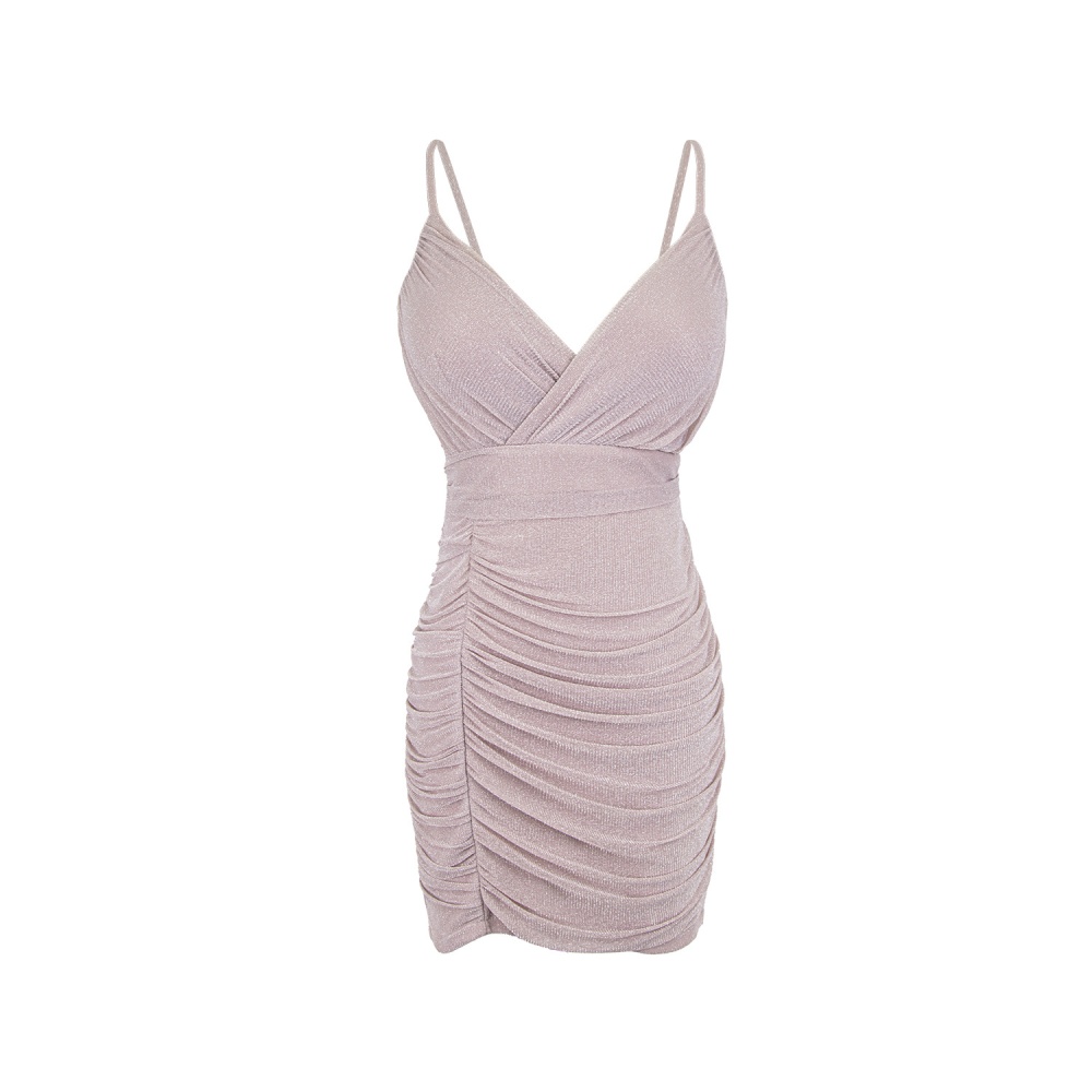 Tight package hip fold T-back sling sexy dress for women