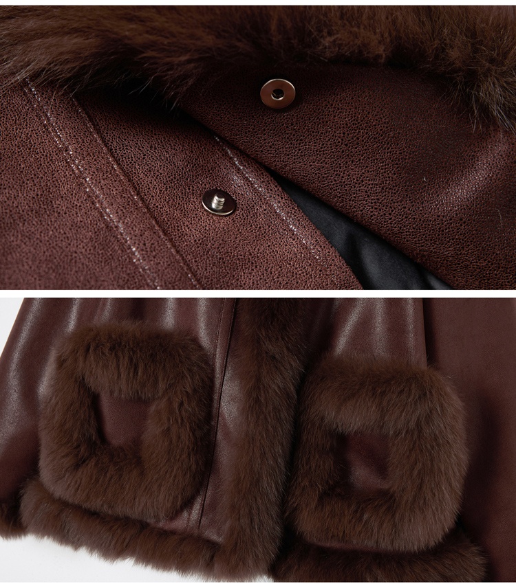 Winter thermal fur coat temperament down coat for women