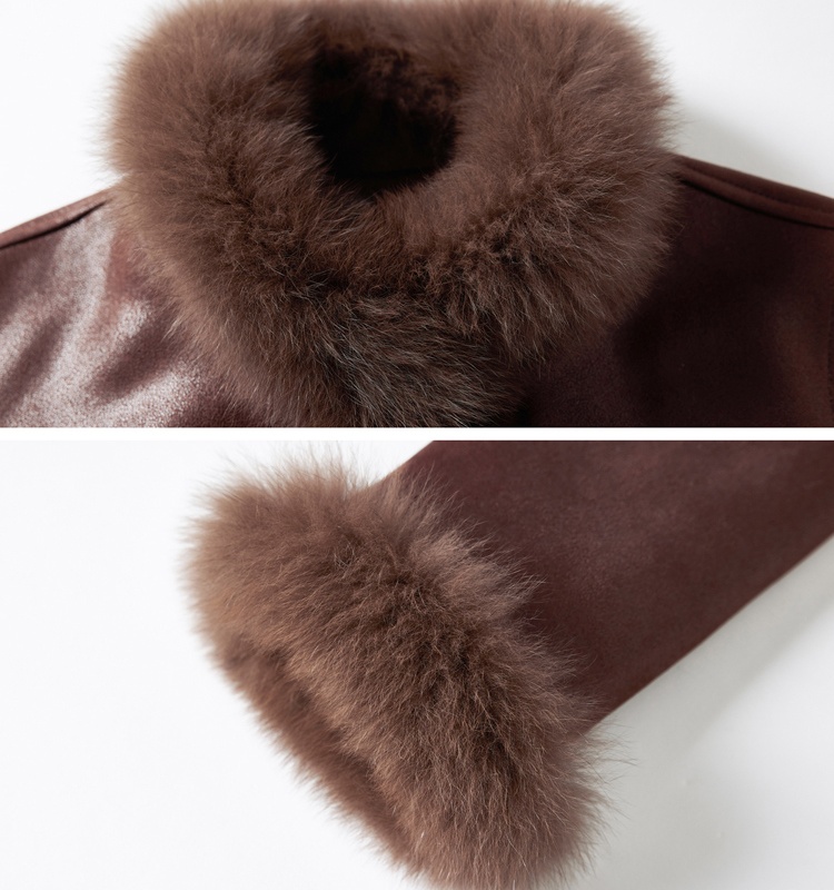 Winter thermal fur coat temperament down coat for women