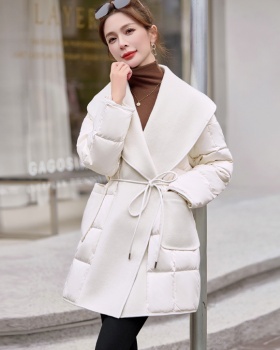 Large lapel duck down frenum winter splice down coat