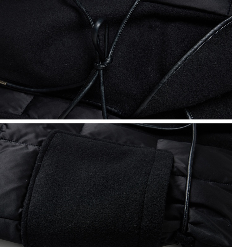 Large lapel duck down frenum winter splice down coat