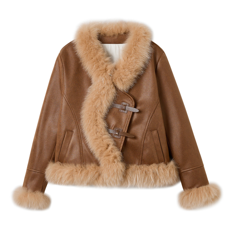 Duck down winter splice down coat suede fox fur fur coat