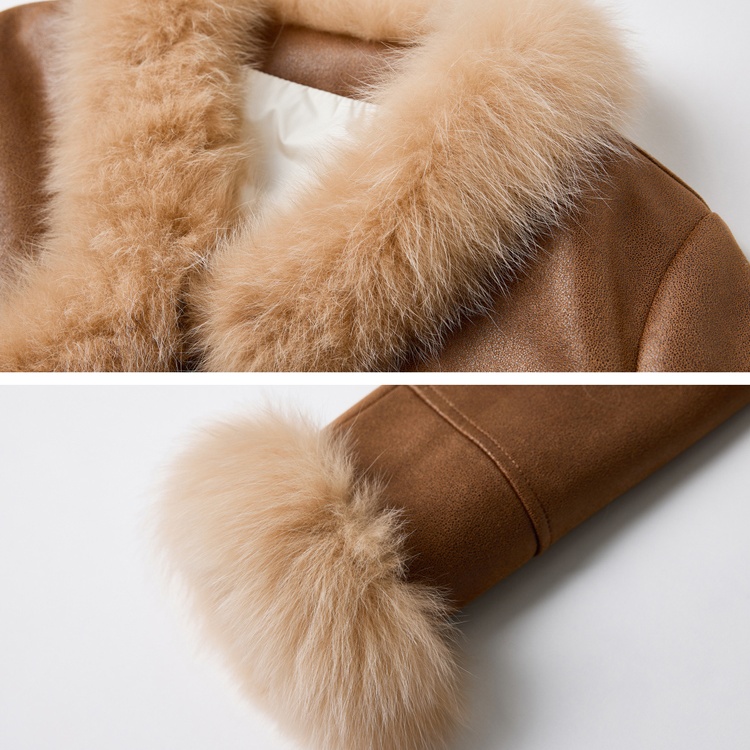 Duck down winter splice down coat suede fox fur fur coat