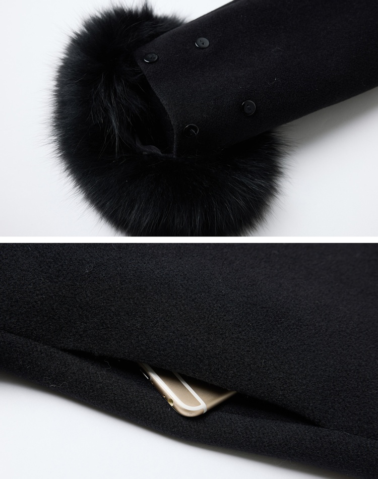 Pinched waist down coat unique woolen coat for women