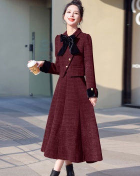 Chanelstyle evening dress temperament long skirt 2pcs set