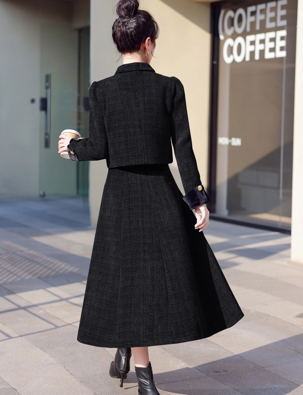 Chanelstyle evening dress temperament long skirt 2pcs set