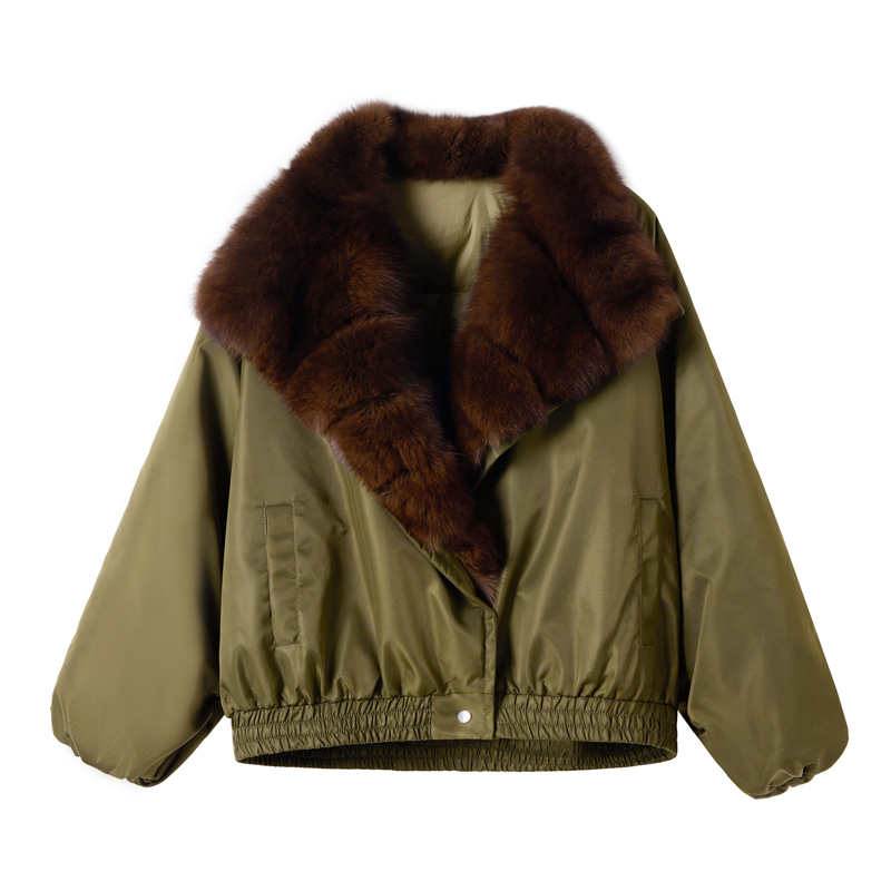 Winter fox fur goose large fur collar down coat