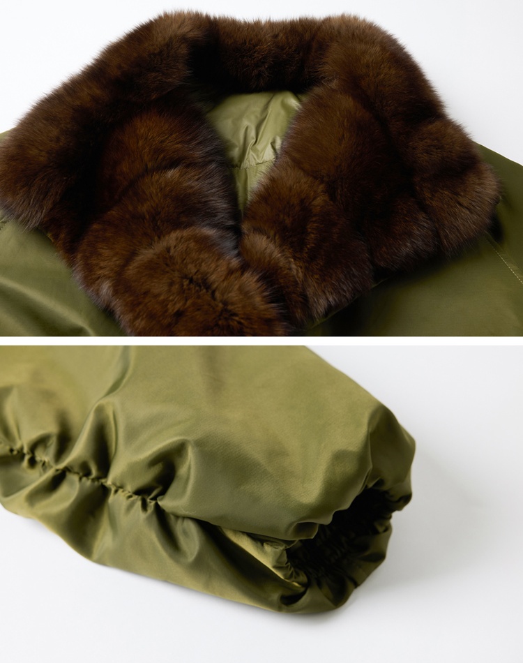 Winter fox fur goose large fur collar down coat