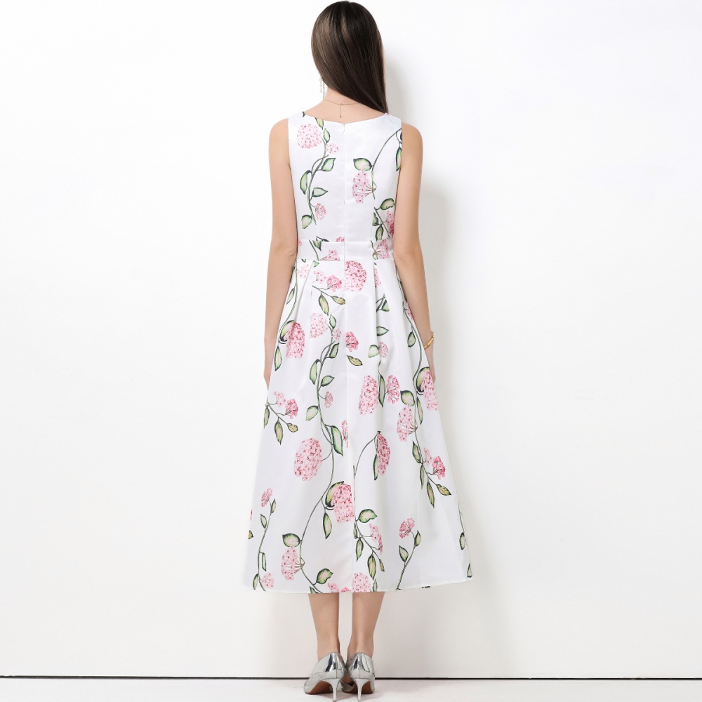 Sleeveless clipping stereoscopic dress