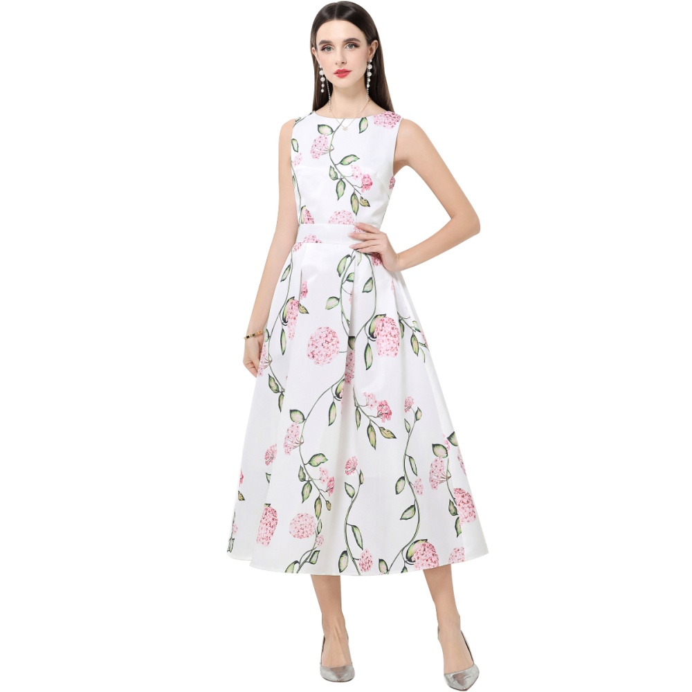 Sleeveless clipping stereoscopic dress