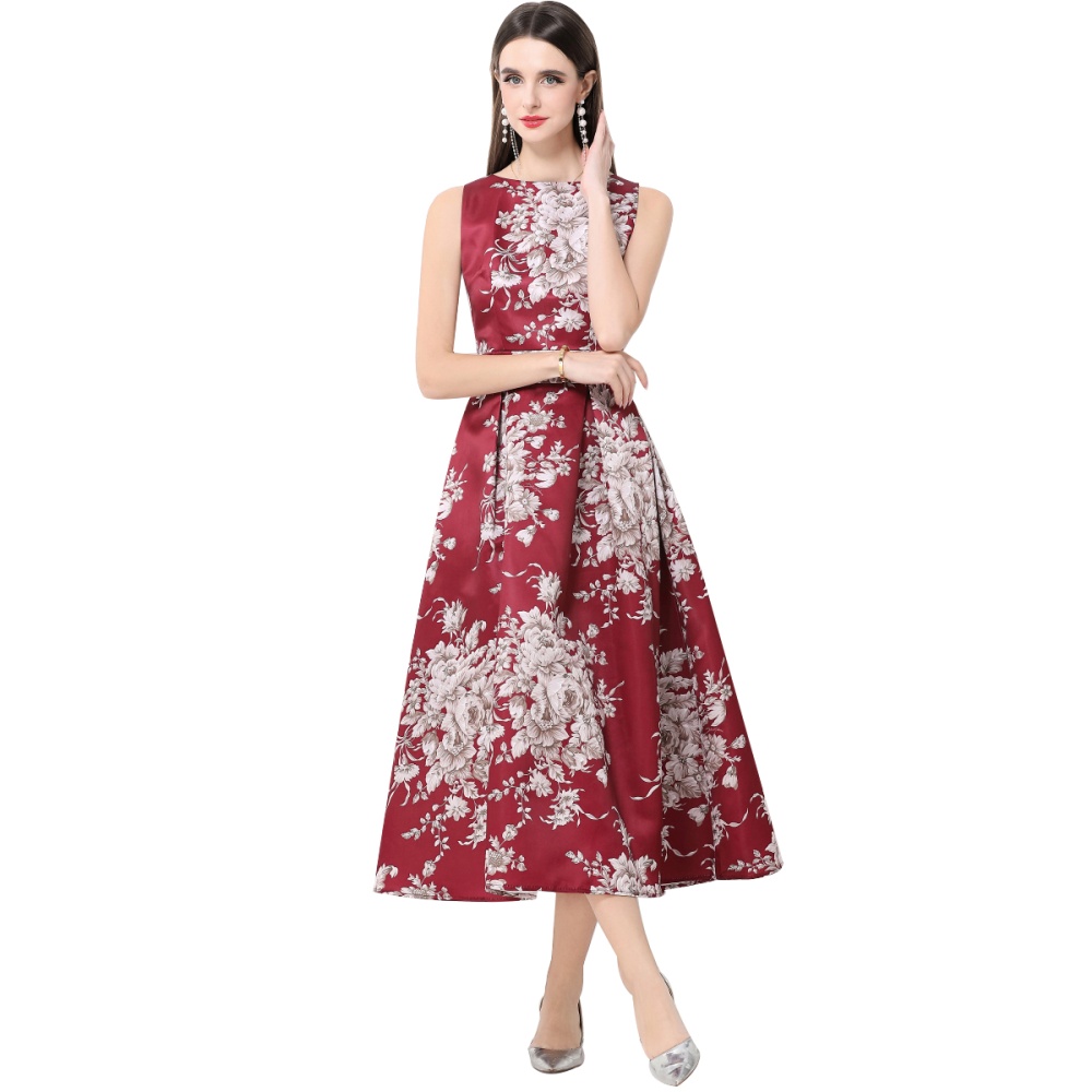 Clipping pinched waist high waist stereoscopic dress