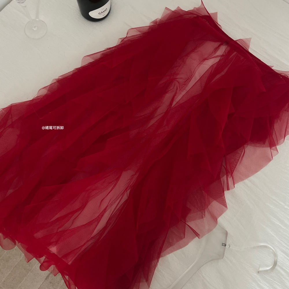 Retro christmas package hip long trailing lace dress