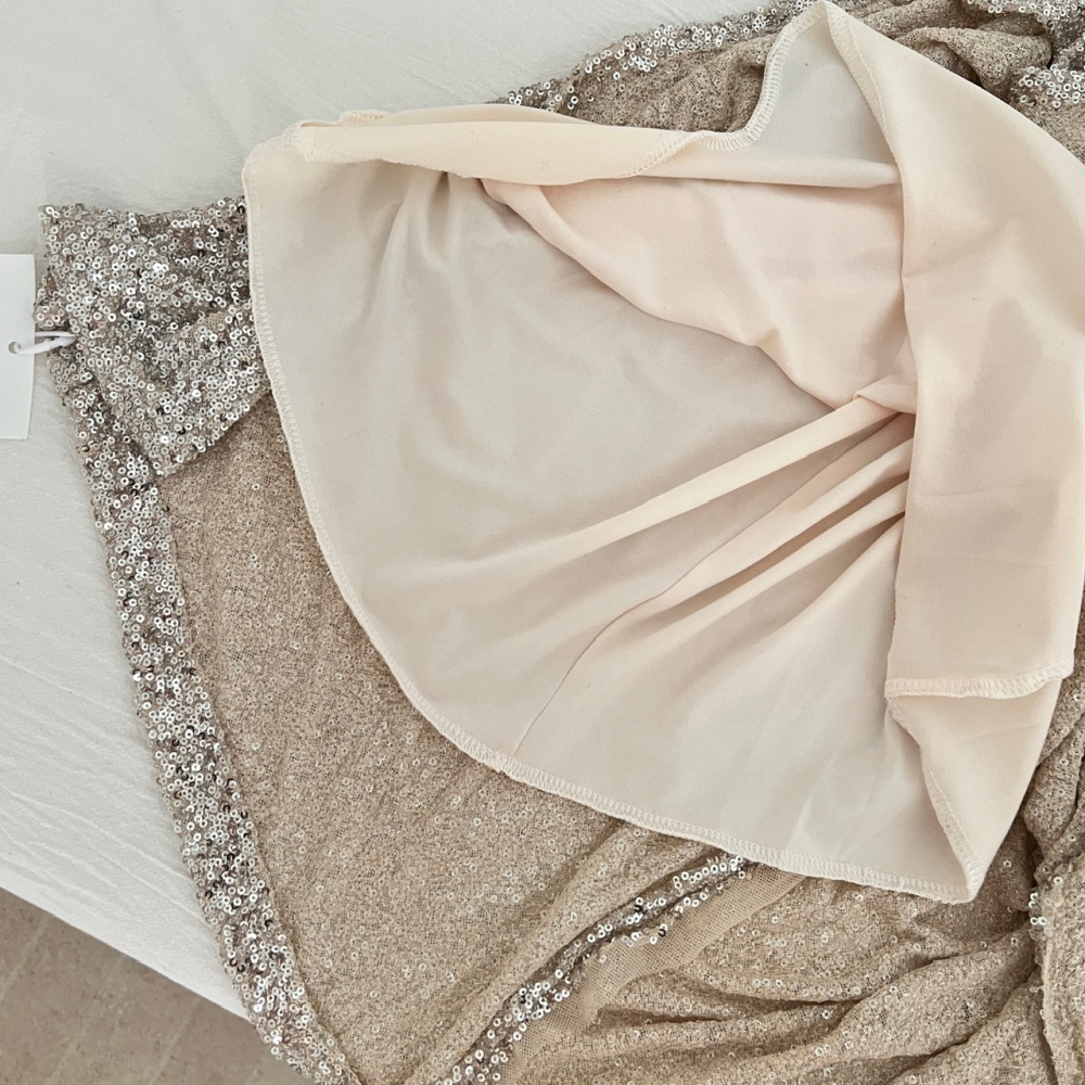 Split silver long dress sequins formal dress for women