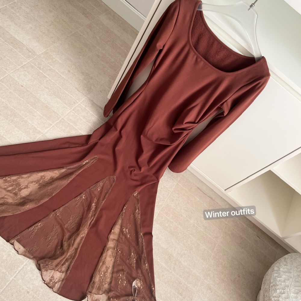 Splice autumn and winter mermaid lace dress