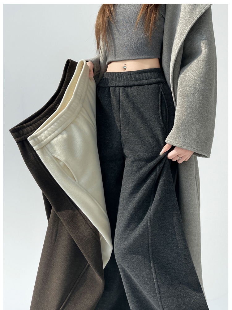Autumn and winter cashmere wide leg pants