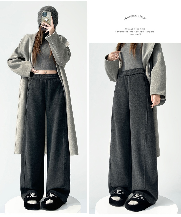 Autumn and winter cashmere wide leg pants